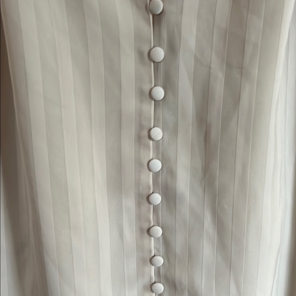 Sophie Rue Stripe Elegant Cream Button-Down Women's Spaghetti Strap Tank Top - Picture 5 of 16